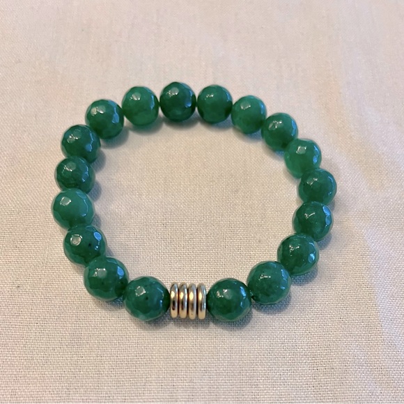 Set of 3 Jade Bracelets with Gold “Tree of Life” Charm - Picture 9 of 16